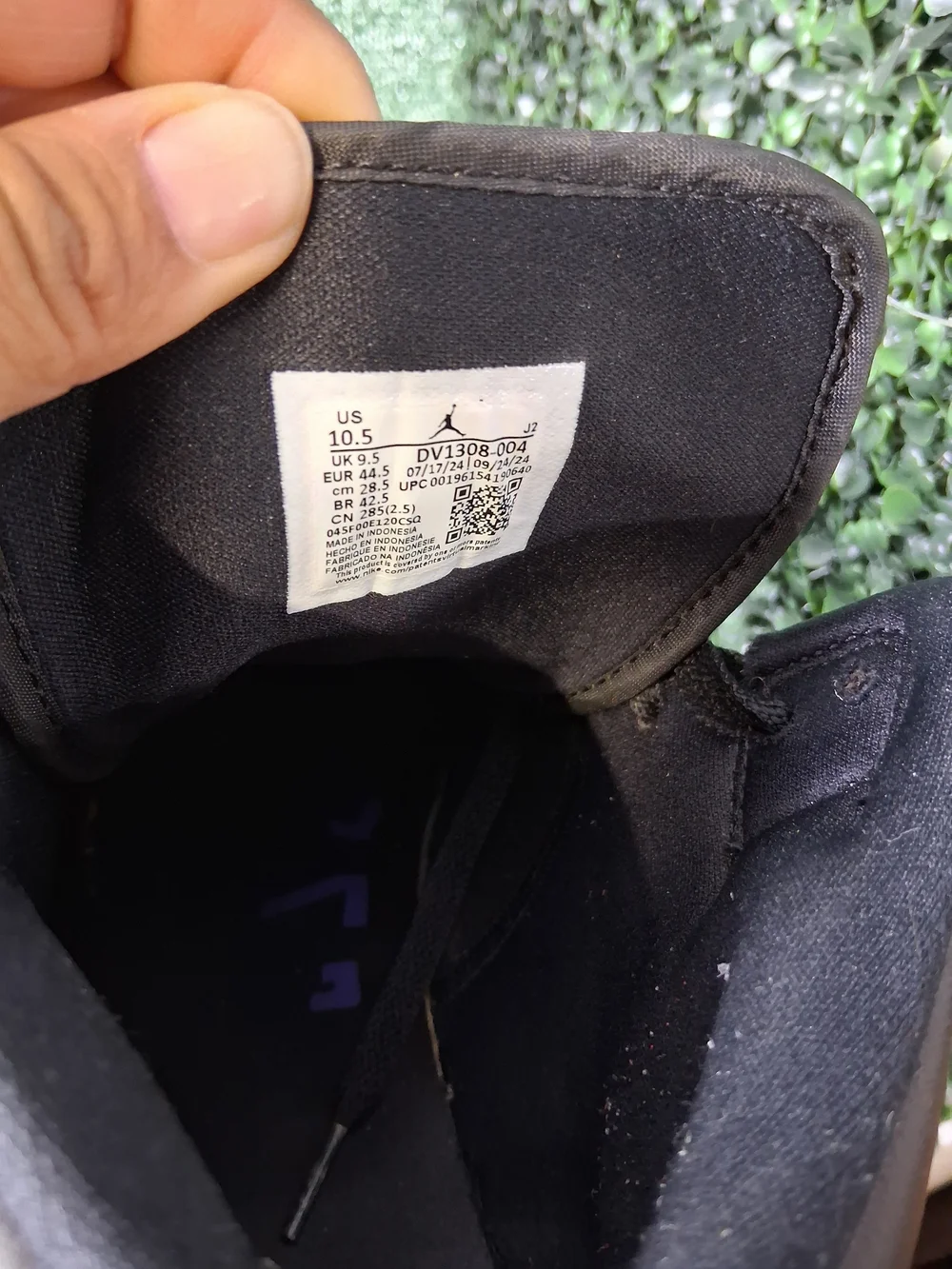 Jordan Black High-Top Sneakers with Purple Jumpman